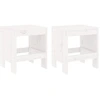 Image de vidaXL Tabouret de jardin 2 pcs. Blanc 40x36x45 cm Pin massif