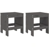 Image de vidaXL Tabouret de jardin 2 pcs. Gris 40x36x45 cm Pin massif