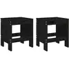 Image de vidaXL Tabouret de jardin 2 pcs. noir 40x36x45 cm pin massif