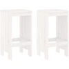 Image de vidaXL Tabouret de bar 2 pcs. Blanc 40x36x75 cm pin massif