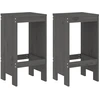 Image de vidaXL Tabouret de bar 2 pcs. Gris 40x36x75 cm Pin massif