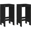 Image de vidaXL Tabouret de bar 2 pcs. noir 40x36x75 cm pin massif