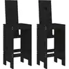 Image de vidaXL Tabouret de bar 2 pcs. noir 40x42x120 cm pin massif