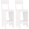 Image de vidaXL Tabouret de bar 2 pcs. Blanc 40x48,5x115,5 cm Pin massif