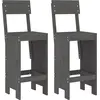 Image de vidaXL Tabouret de bar 2 pcs. Gris 40x48,5x115,5 cm Pin massif