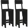 Image de vidaXL Tabouret de bar 2 pcs. noir 40x48,5x115,5cm pin massif