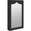 Image de vidaXL Armoire à bijoux avec miroir mural noir 37,5x10x67 cm