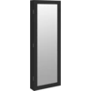 Image de vidaXL Armoire à bijoux miroir avec éclairage LED montage mural noir