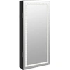 Image de vidaXL Armoire à bijoux miroir avec éclairage LED montage mural noir