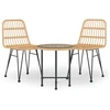 Image de vidaXL Ensemble de jardin 3 pièces Poly rotin