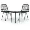Image de vidaXL Ensemble de jardin 3 pièces noir Poly rotin