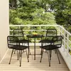 Image de vidaXL Ensemble de jardin 5 pièces noir Poly rotin
