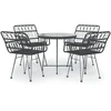 Image de vidaXL Ensemble de jardin 5 pièces noir Poly rotin