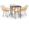 Image de vidaXL Ensemble de jardin 5 pièces Poly rotin