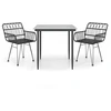 Image de vidaXL Ensemble de jardin 3 pièces noir Poly rotin