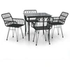 Image de vidaXL Ensemble de jardin 5 pièces noir Poly rotin