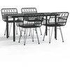 Image de vidaXL Ensemble de jardin 5 pièces noir Poly rotin