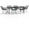 Image de vidaXL Ensemble de jardin 7 pièces noir Poly rotin