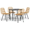 Image de vidaXL Ensemble de jardin 5 pièces Poly rotin