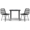 Image de vidaXL Ensemble de jardin 3 pièces noir Poly rotin