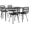 Image de vidaXL Ensemble de jardin 5 pièces noir Poly rotin
