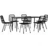 Image de vidaXL Ensemble de jardin 7 pièces noir Poly rotin