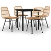 Image de vidaXL Ensemble de jardin 5 pièces Poly rotin