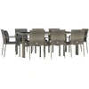 Image de vidaXL Salon de jardin 9 pièces avec coussins Gris Poly Rattan