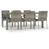 Image de vidaXL Ensemble de jardin 7 pièces avec coussins Gris Poly rotin