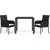 Image de vidaXL Ensemble de jardin 3 pièces avec coussins Noir Poly Rattan
