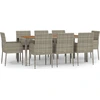 Image de vidaXL Salon de jardin 9 pièces avec coussins Gris Poly Rattan