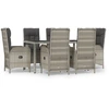 Image de vidaXL Ensemble de jardin 7 pièces avec coussins Gris Poly rotin