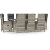 Image de vidaXL Salon de jardin 9 pièces avec coussins Gris Poly Rattan