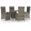 Image de vidaXL Ensemble de jardin 5 pièces avec coussins Gris Poly rotin