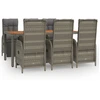 Image de vidaXL Ensemble de jardin 7 pièces avec coussins Gris Poly rotin