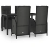 Image de vidaXL Ensemble de jardin 5 pièces avec coussins Noir Poly Rattan