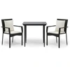 Image de vidaXL Ensemble de jardin 3 pièces avec coussins Noir Poly Rattan