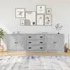 Image de vidaXL Sideboards 3 pcs. Gris béton Bois composite