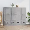 Image de vidaXL Highboards 3 pcs. Gris béton Bois composite