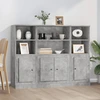 Image de vidaXL Highboards 3 pcs. Gris béton Bois composite