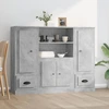 Image de vidaXL Highboards 3 pcs. Gris béton Bois composite