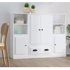 Image de vidaXL Highboards 3 pcs. Blanc Bois composite