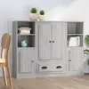 Image de vidaXL Highboards 3 pcs. Gris Sonoma Matériau dérivé du bois