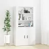 Image de vidaXL Highboard Blanc Matériau dérivé du bois