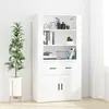Image de vidaXL Highboard Blanc Matériau dérivé du bois