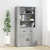 Image de vidaXL Highboard gris béton bois composite