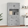 Image de vidaXL Highboard gris béton bois composite