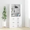 Image de vidaXL Highboard Blanc Matériau dérivé du bois