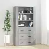 Image de vidaXL Highboard gris béton bois composite