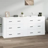 Image de vidaXL Sideboards 2 pcs. Blanc Bois composite